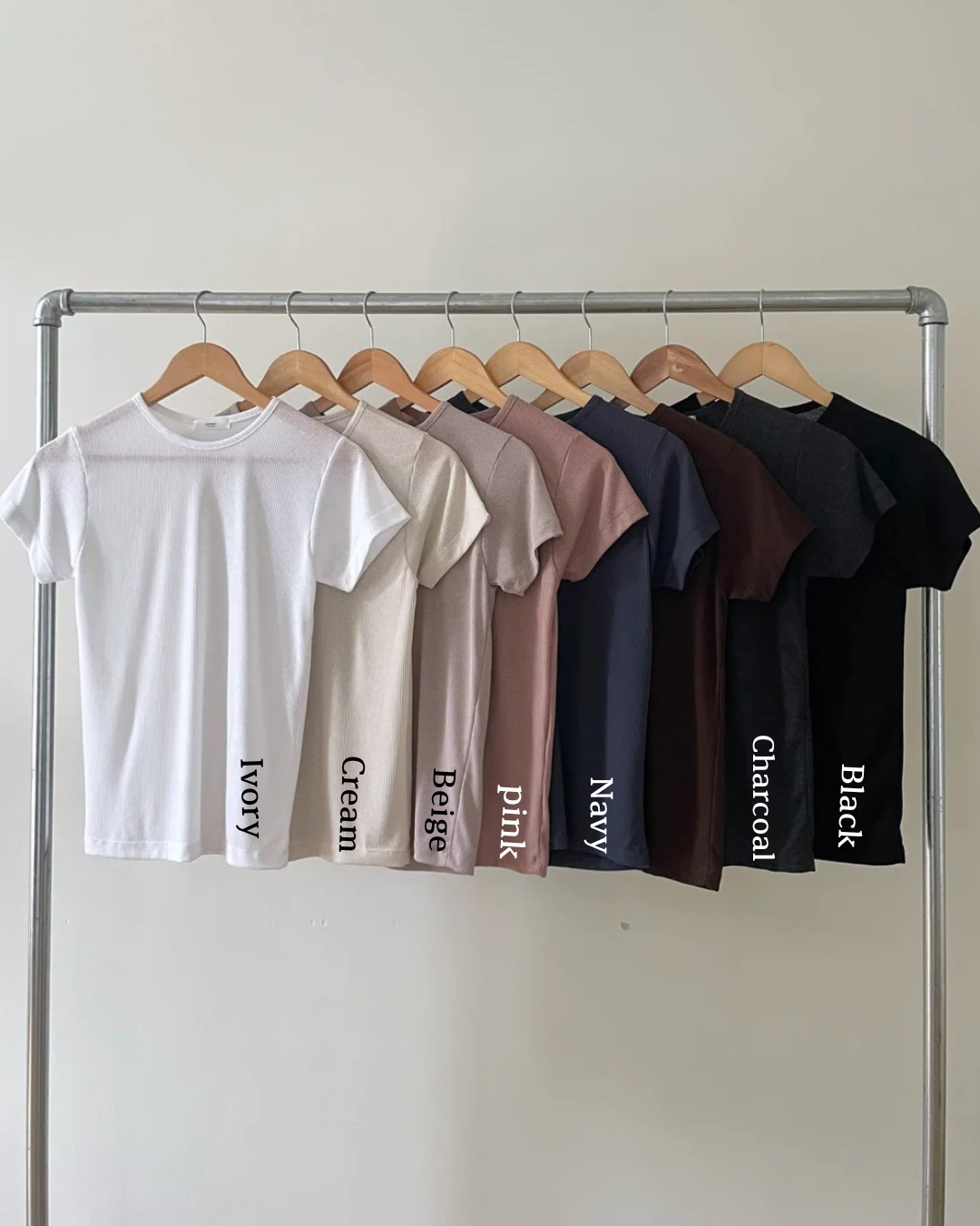 Ribbed Rayon T-Shirt