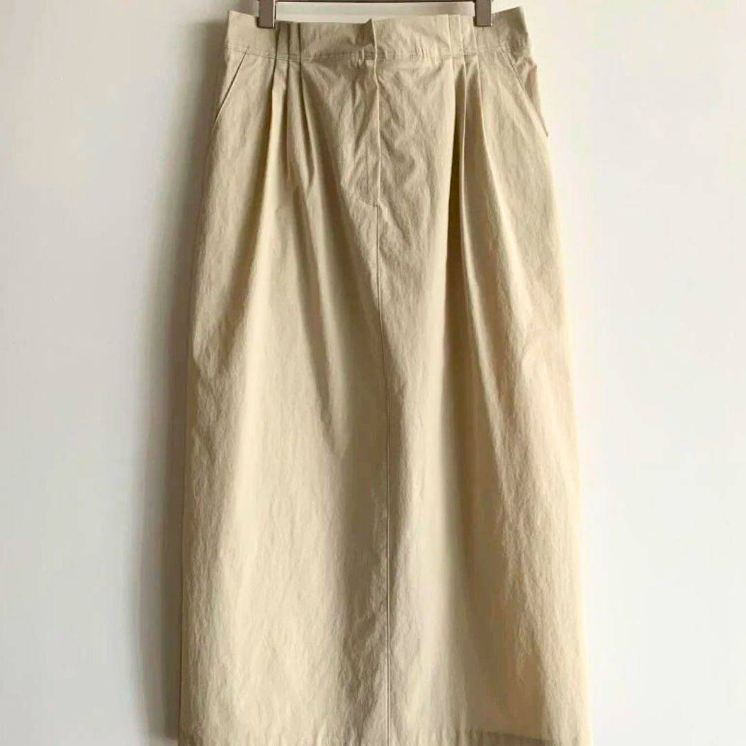 Loel Skirt | Back Banding Pintuck Skirt| Korean Straight Skirt