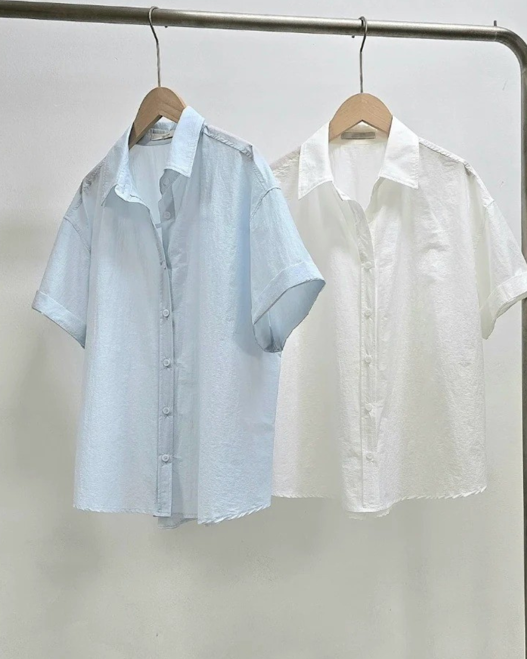 Oversized Crisp Cotton Short Sleeve Shirt