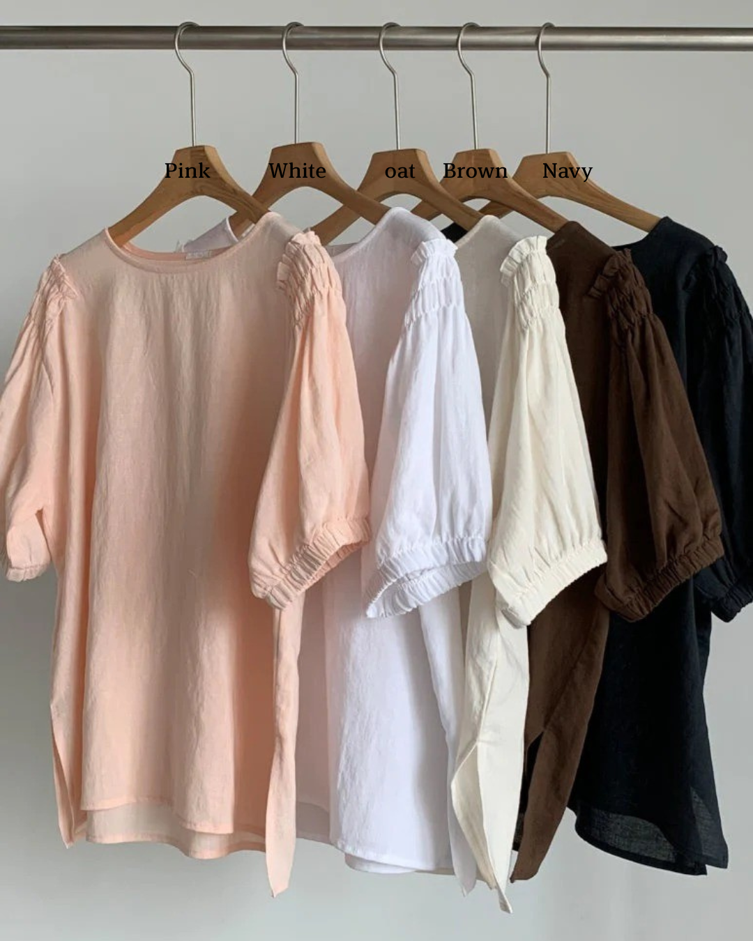 Puff Sleeve Linen Blouse