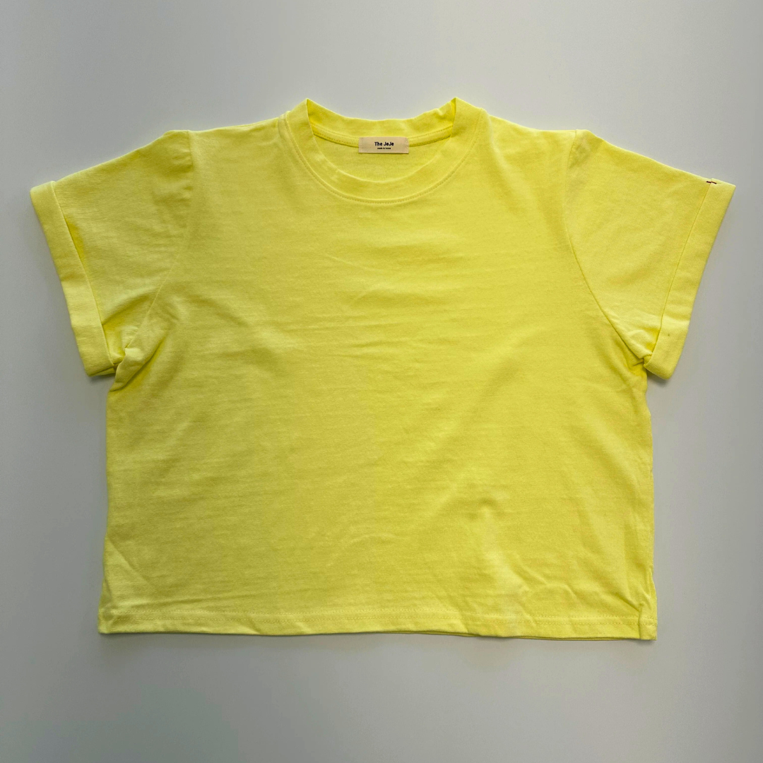 Natural Roll-Up Basic T-Shirt