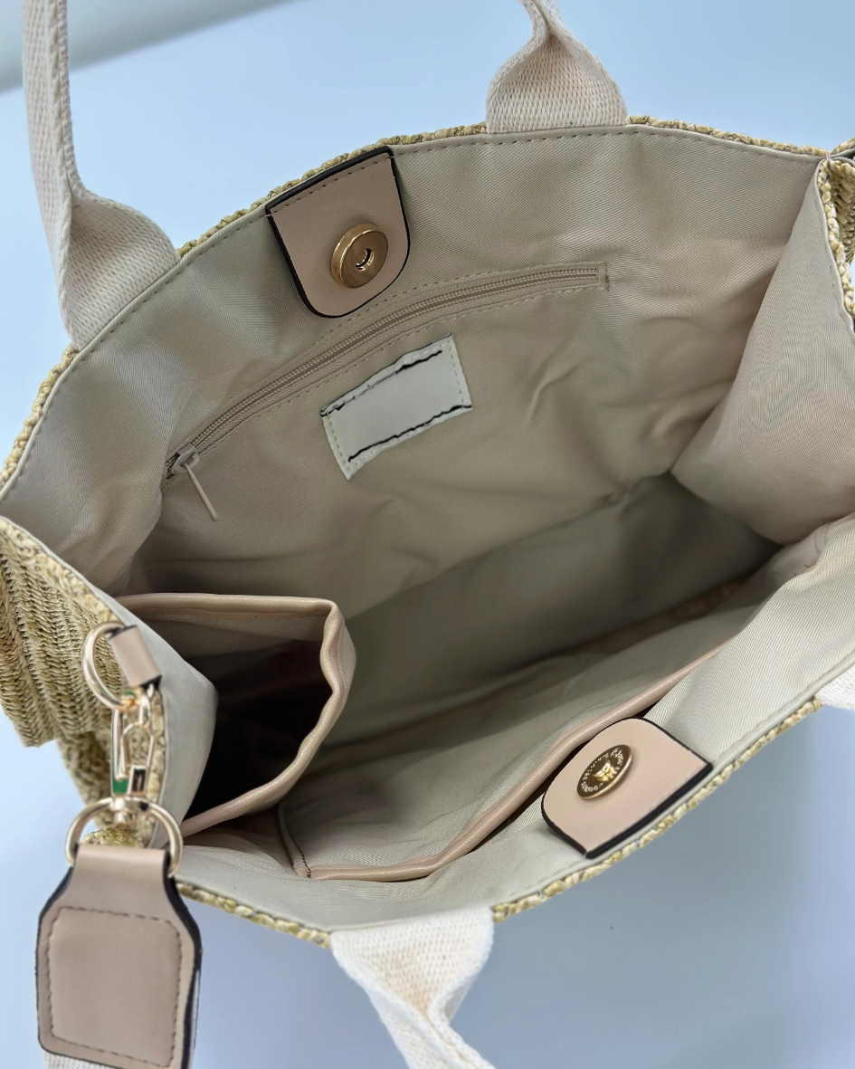 Merci Natural Rattan Shoulder Bag