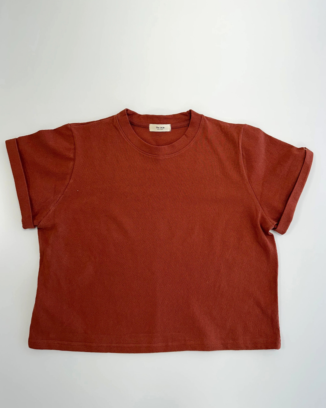 Natural Roll-Up Basic T-Shirt