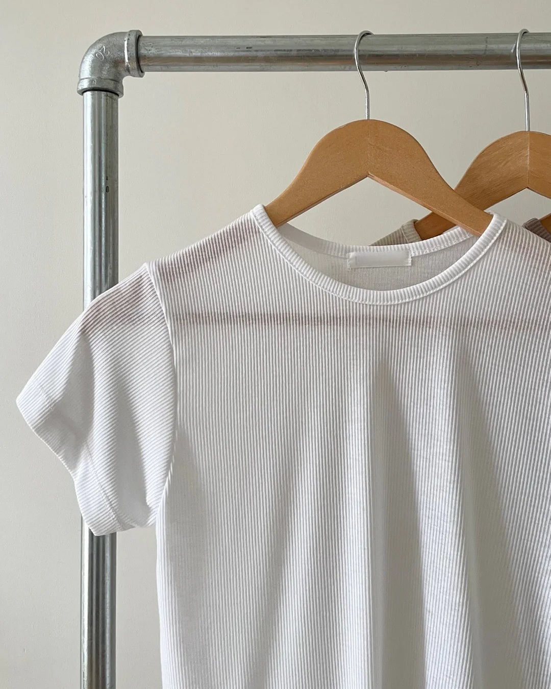 Ribbed Rayon T-Shirt