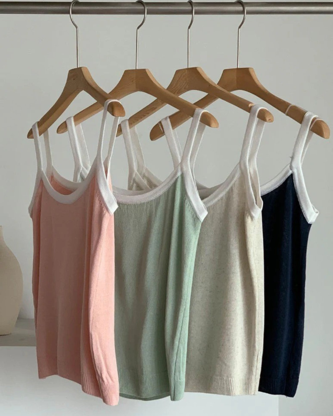 Linen Two-Tone Sleeveless Tank Top | Daily Wear Sleeveless Top