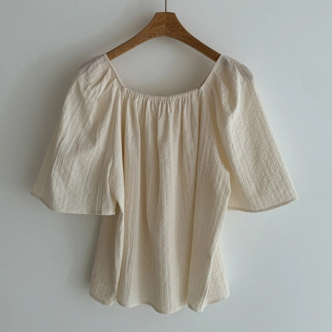 Embroidered Square Neck Blouse