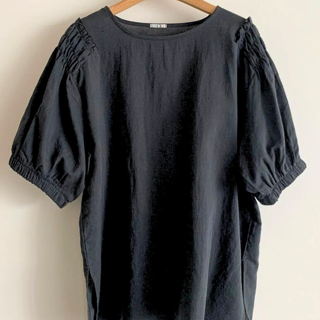 Puff Sleeve Linen Blouse