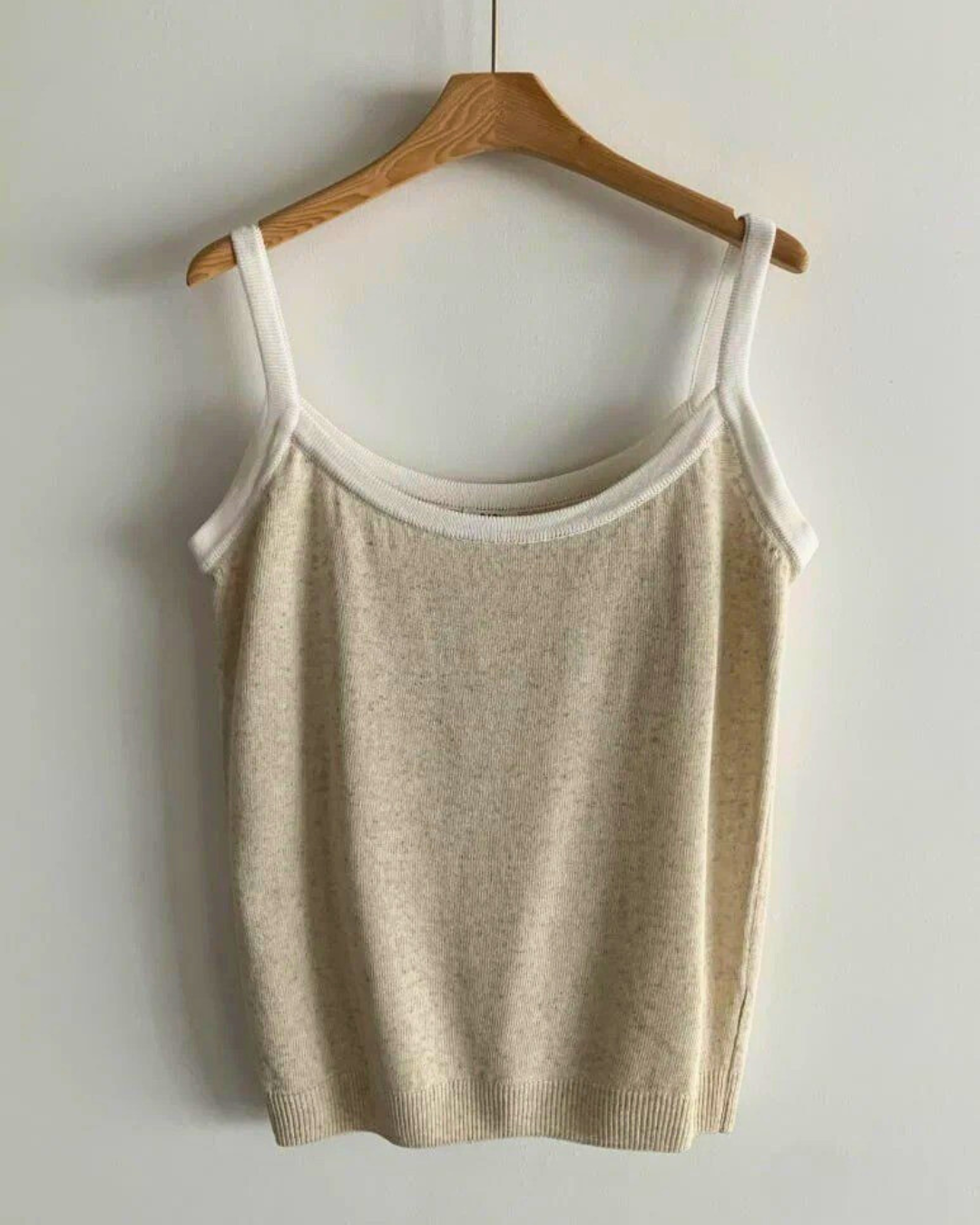 Linen Two-Tone Sleeveless Tank Top | Daily Wear Sleeveless Top