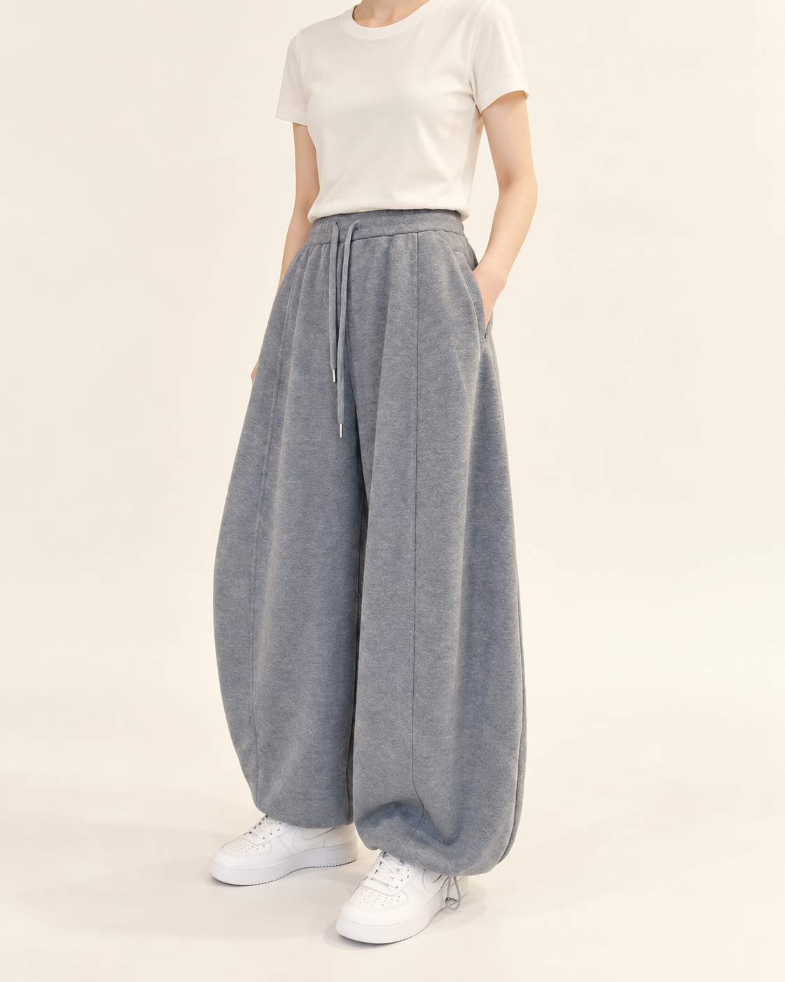 Cotton Banding Jogger Pants — Gray · 원본 2 수정본