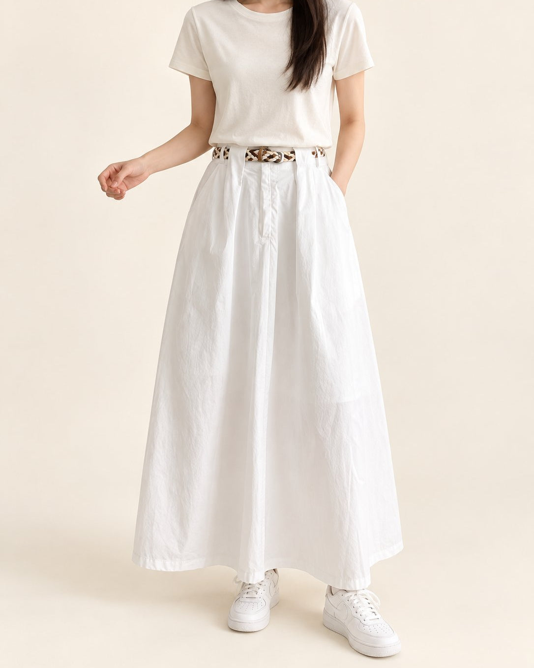 Soft A-Line Maxi Skirt — 원본 색상 · 원본 4 수정본