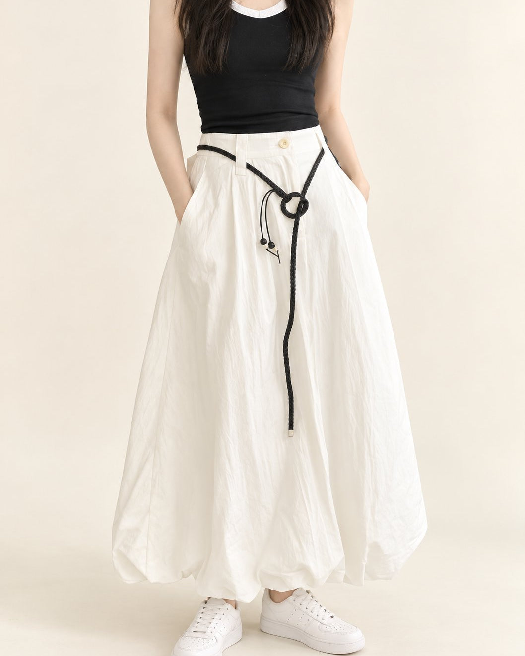 Balloon Belt Skirt — 원본 색상 · 원본 3 수정본