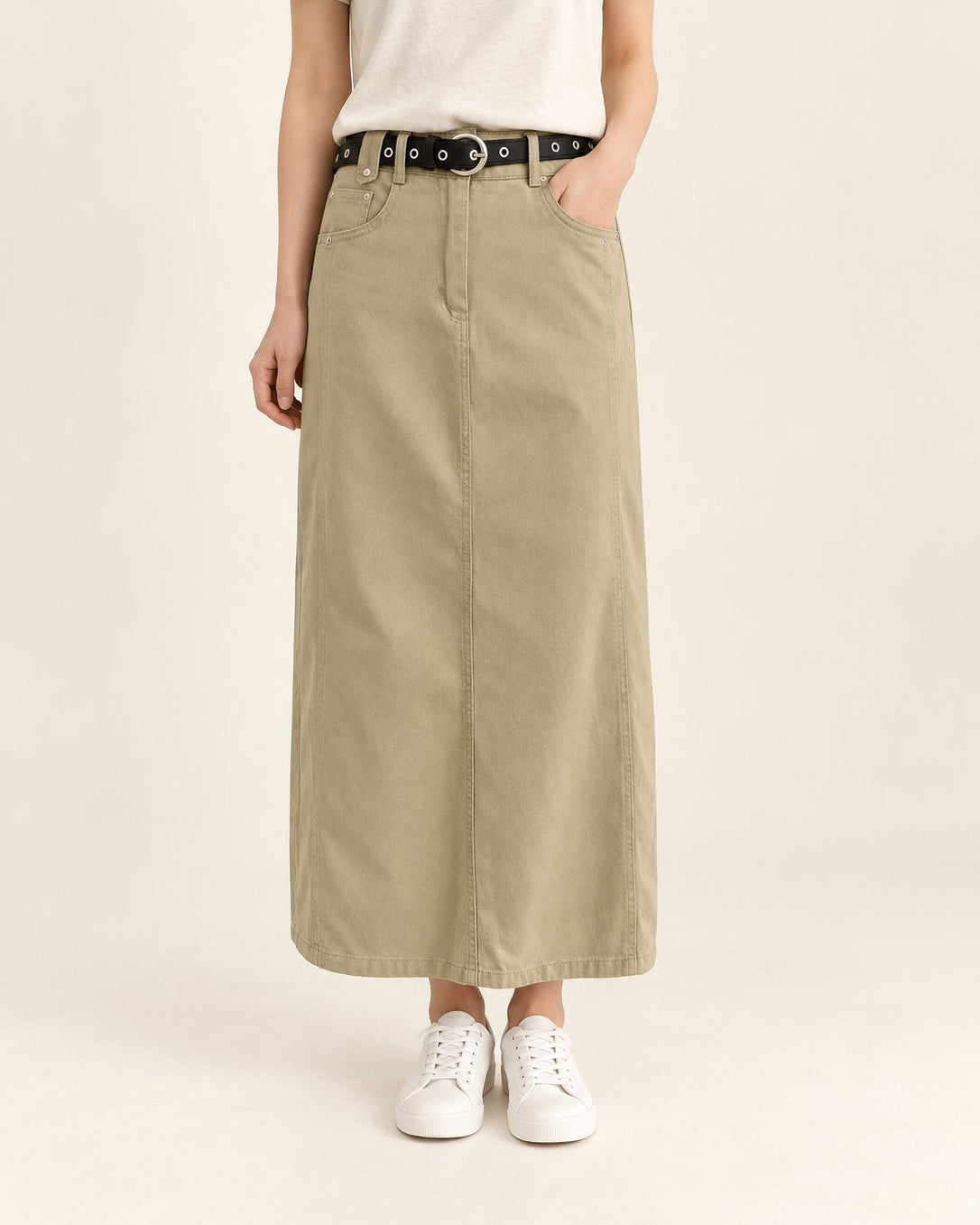 Straight Fit Cotton Skirt — 원본 색상 · 원본 1 수정본
