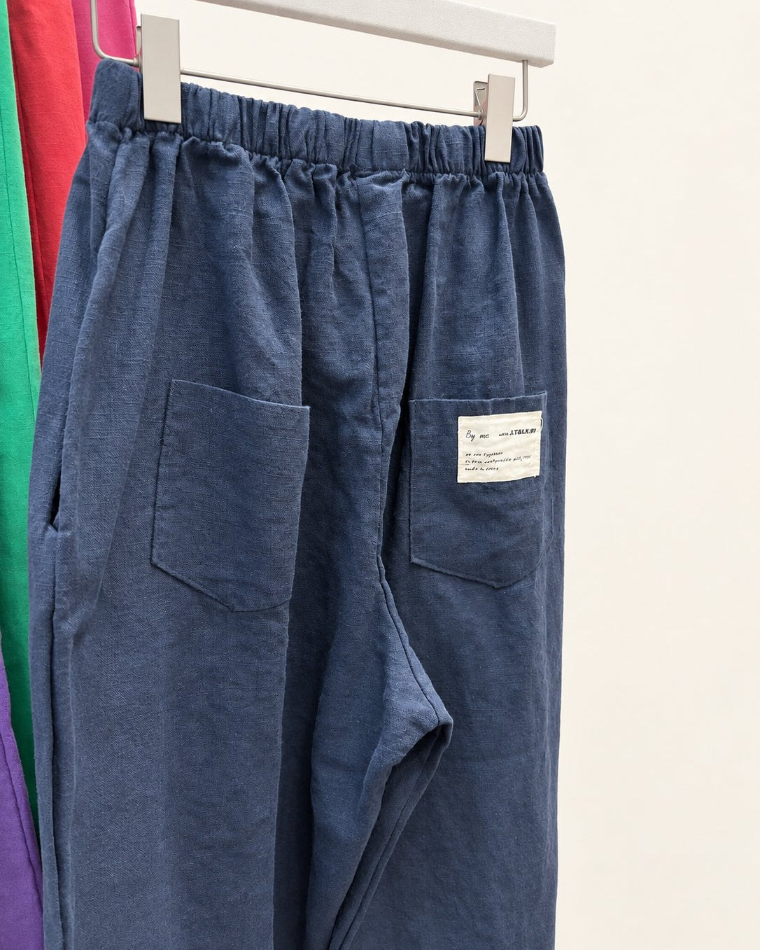 Coastal Linen Blended Wide Pants — Navy · 원본 2 수정본