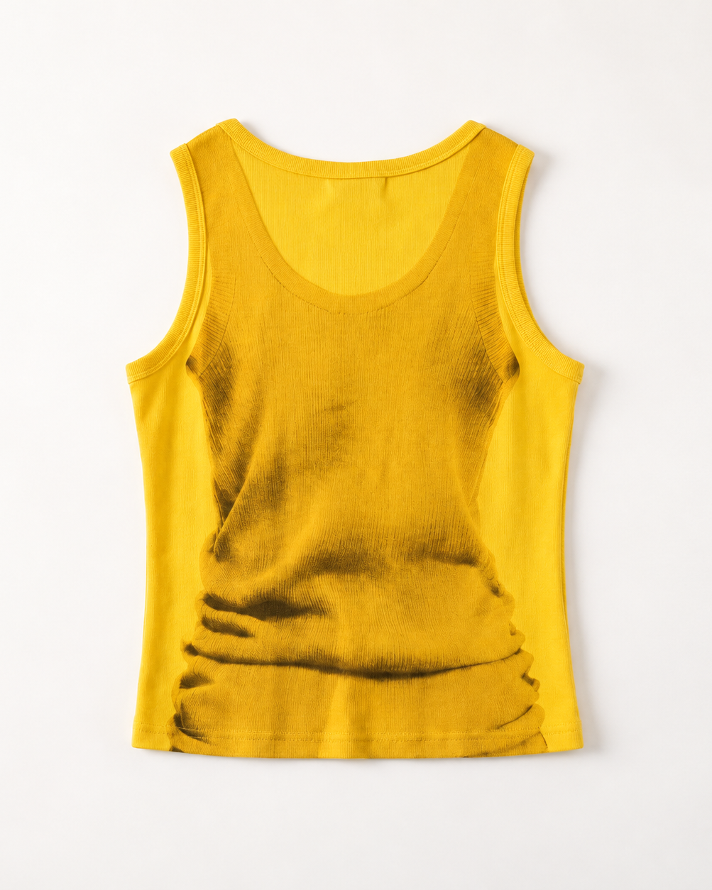 Layered Look Graphic Print Ribbed Tank Top — Yellow · 원본 2 수정본