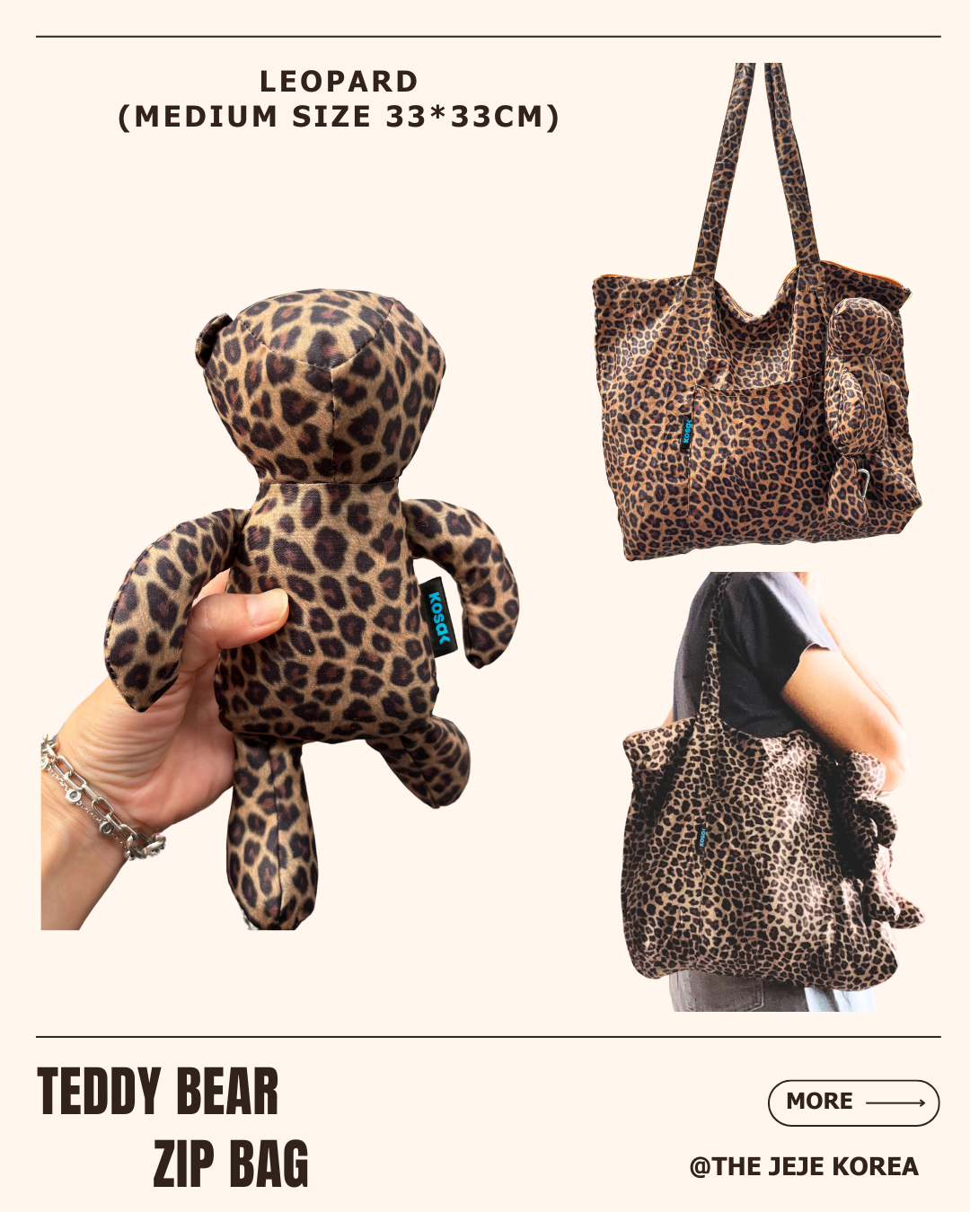 Teddy Bear Zip Bag