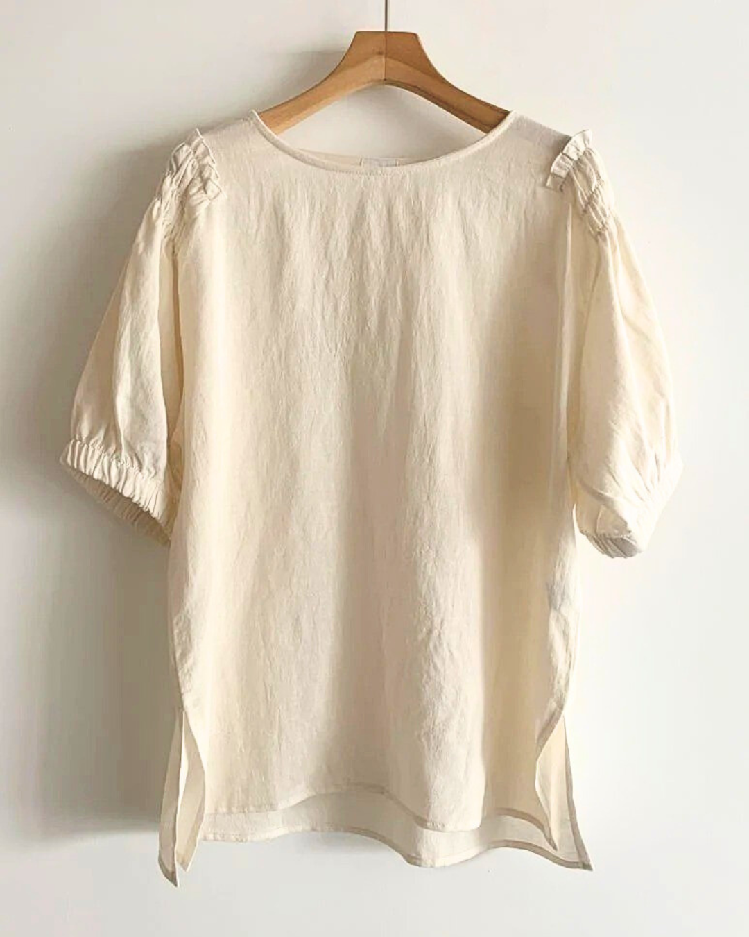 Puff Sleeve Linen Blouse