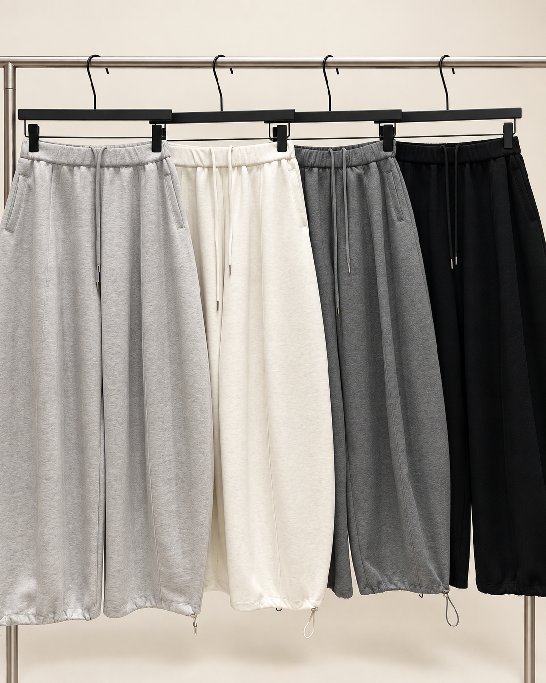 Cotton Banding Jogger Pants — Light Gray · 원본 4 수정본