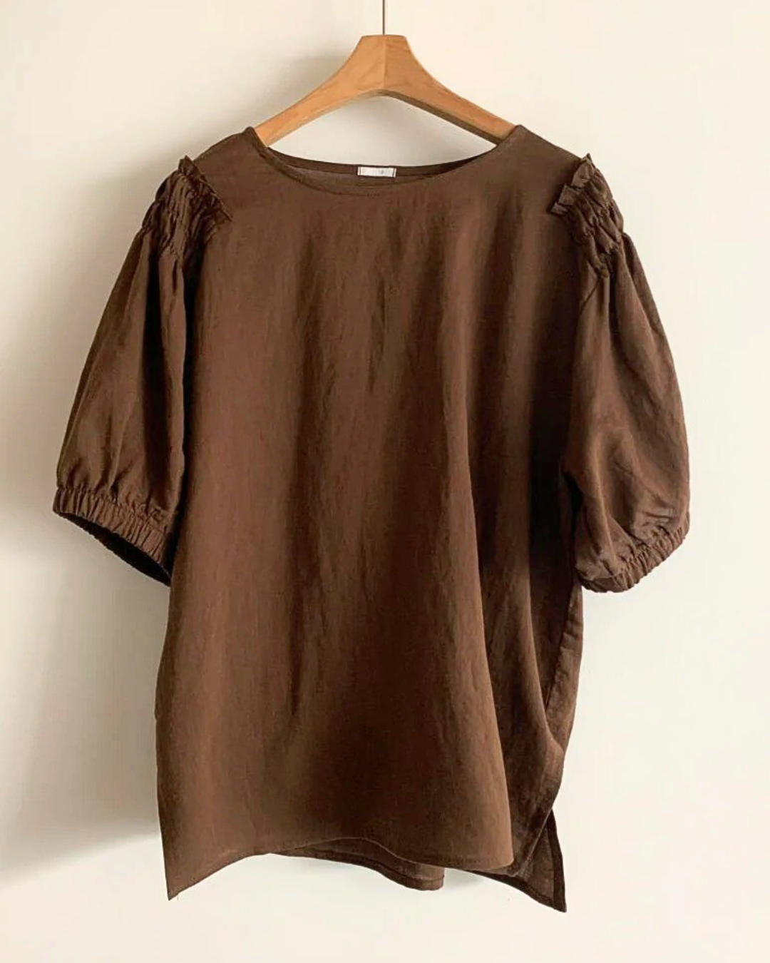 Puff Sleeve Linen Blouse