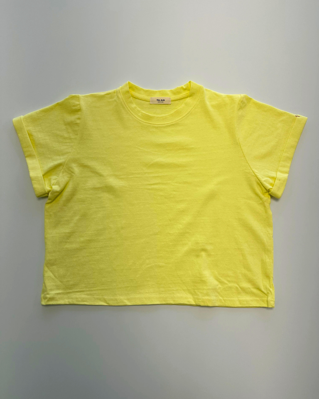 Natural Roll-Up Basic T-Shirt