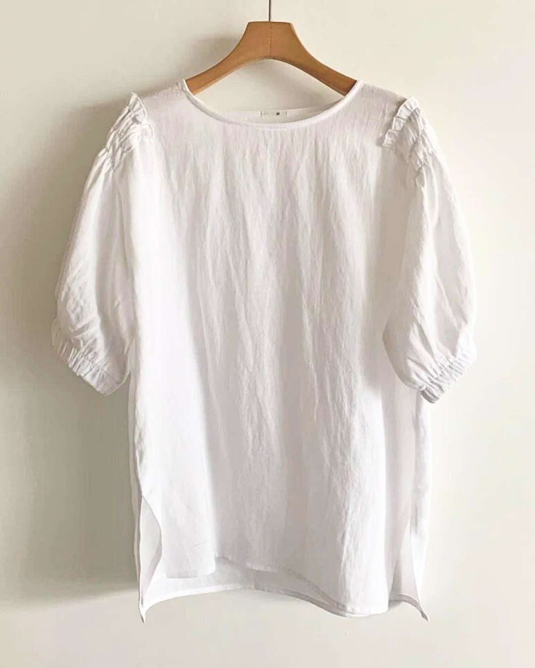 Puff Sleeve Linen Blouse