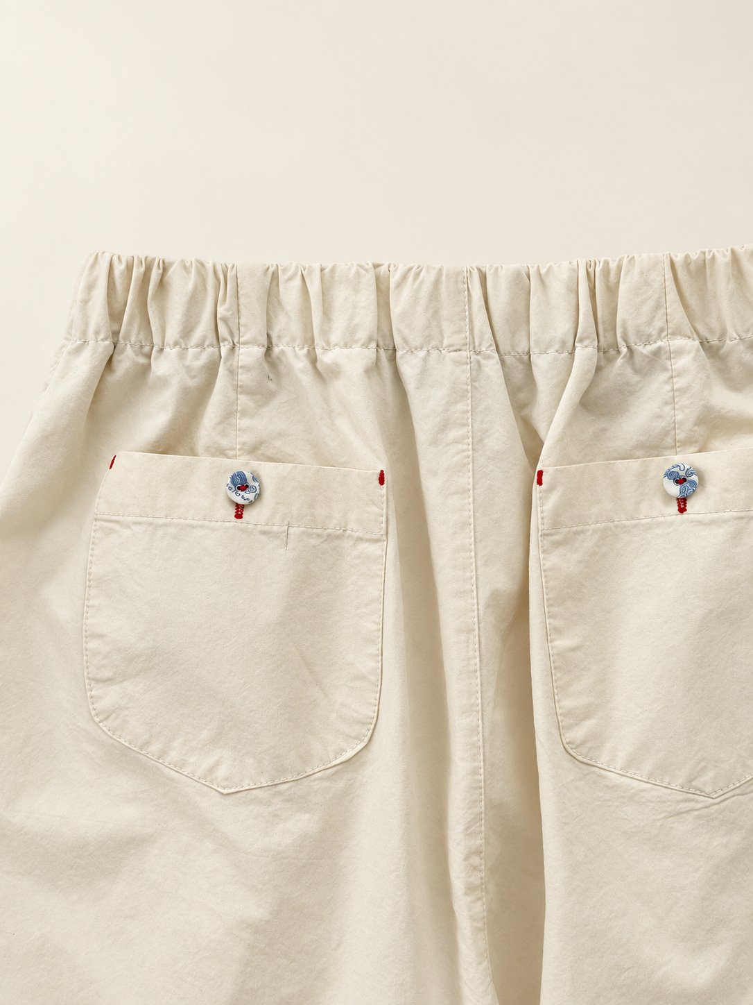 Button Front Cotton Pants — Cream · 원본 1 수정본