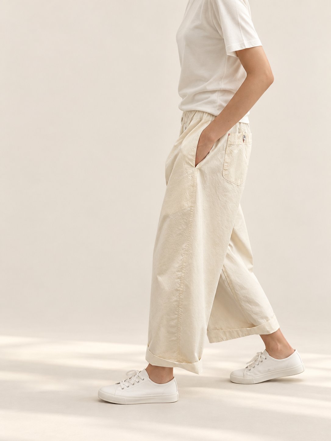 Button Front Cotton Pants — Cream · 원본 3 수정본