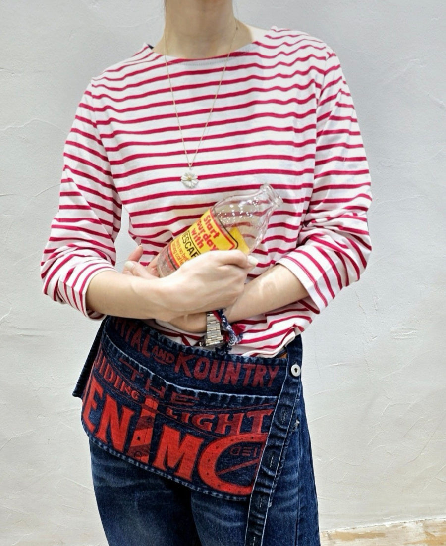 Heart Patch Stripe Long Sleeve T-Shirt