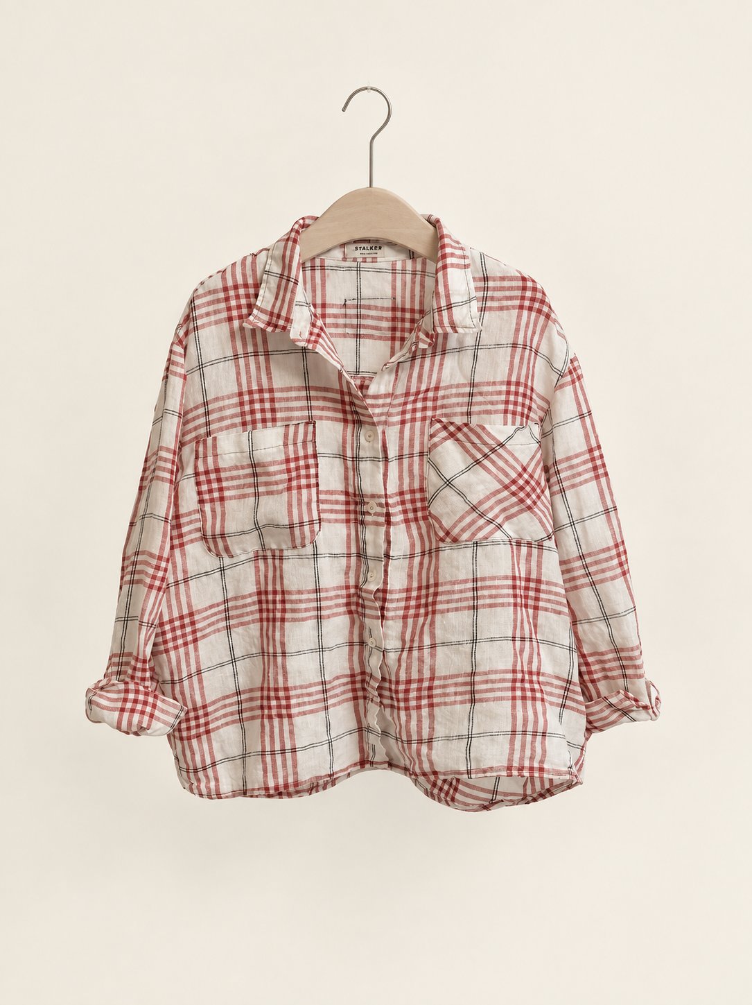 Soft Plaid Linen Shirt — 원본 색상 · 원본 1 수정본