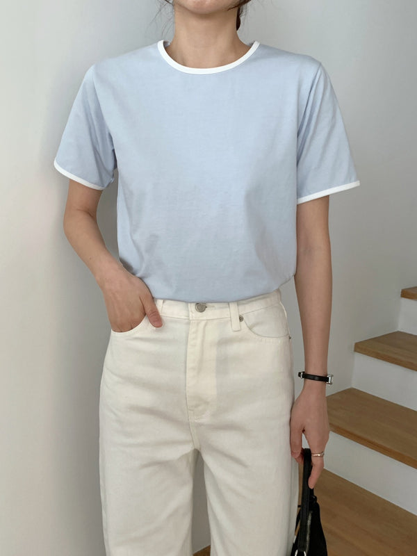 Color Trim Basic T-Shirt