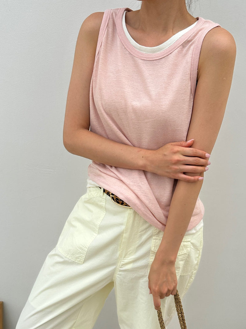 Relaxed Fit Linen Tank Top