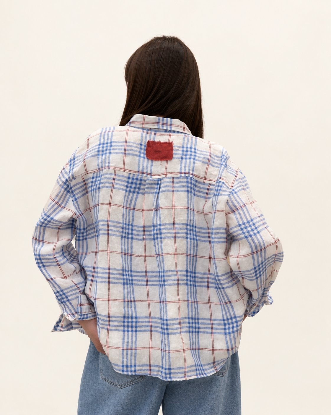 Soft Plaid Linen Shirt — 원본 색상 · 원본 5 수정본