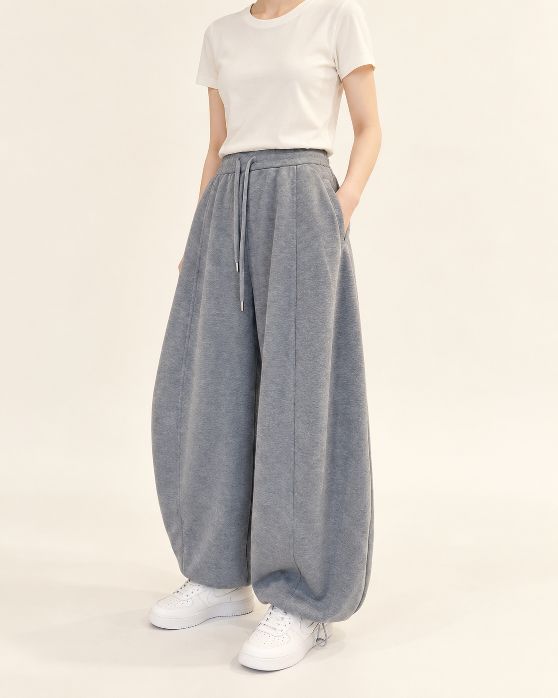 Cotton Banding Jogger Pants — Gray · 원본 2 수정본