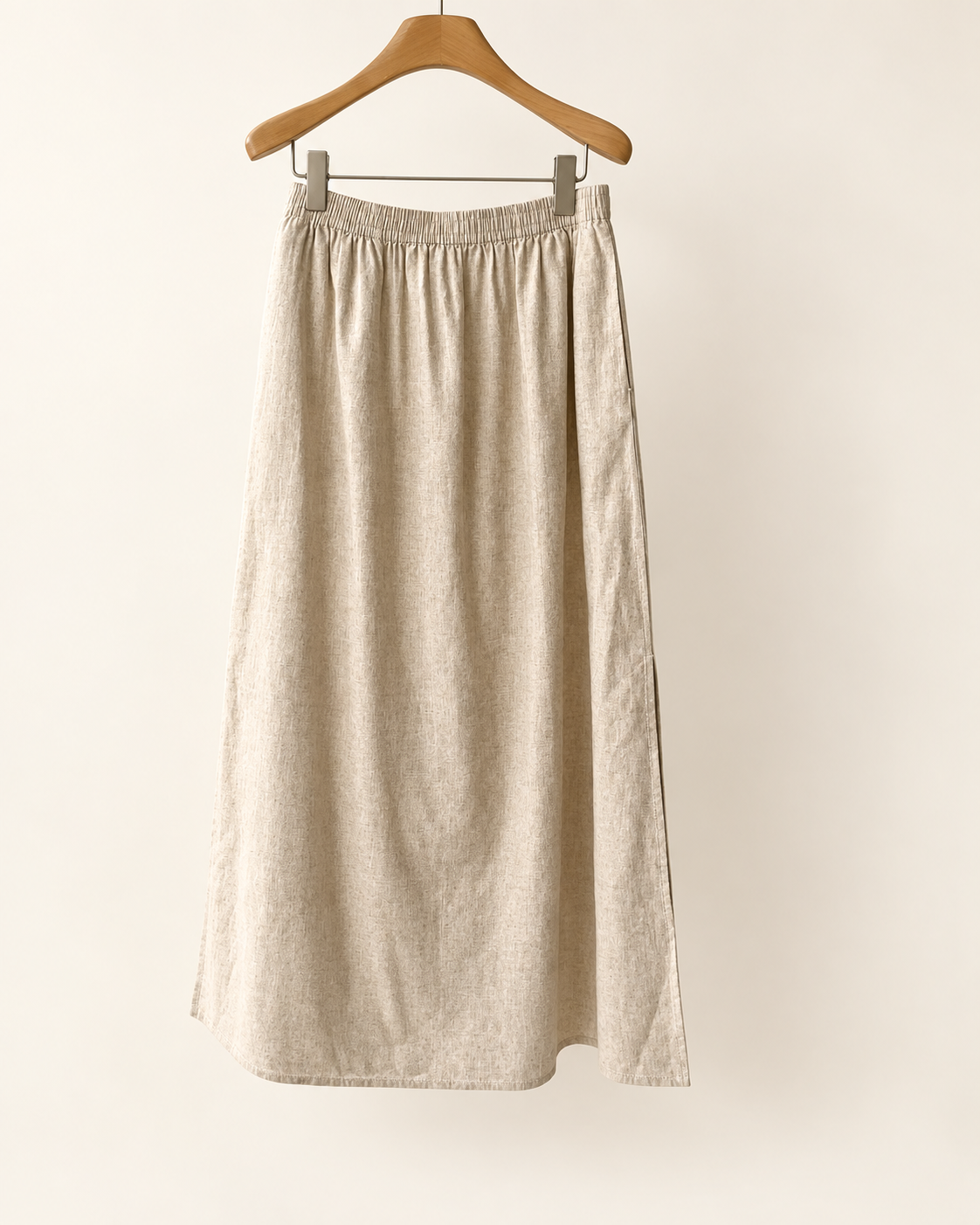 Straight fit Linen Banding Skirt — 원본 색상 · 원본 3 수정본