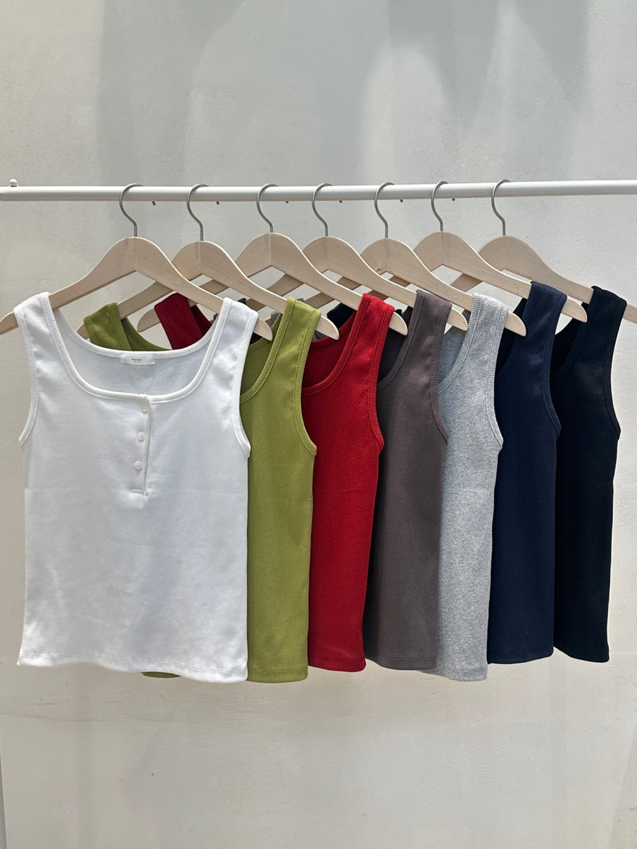 Casual Button Tank Top | Korean Fashion Singapore