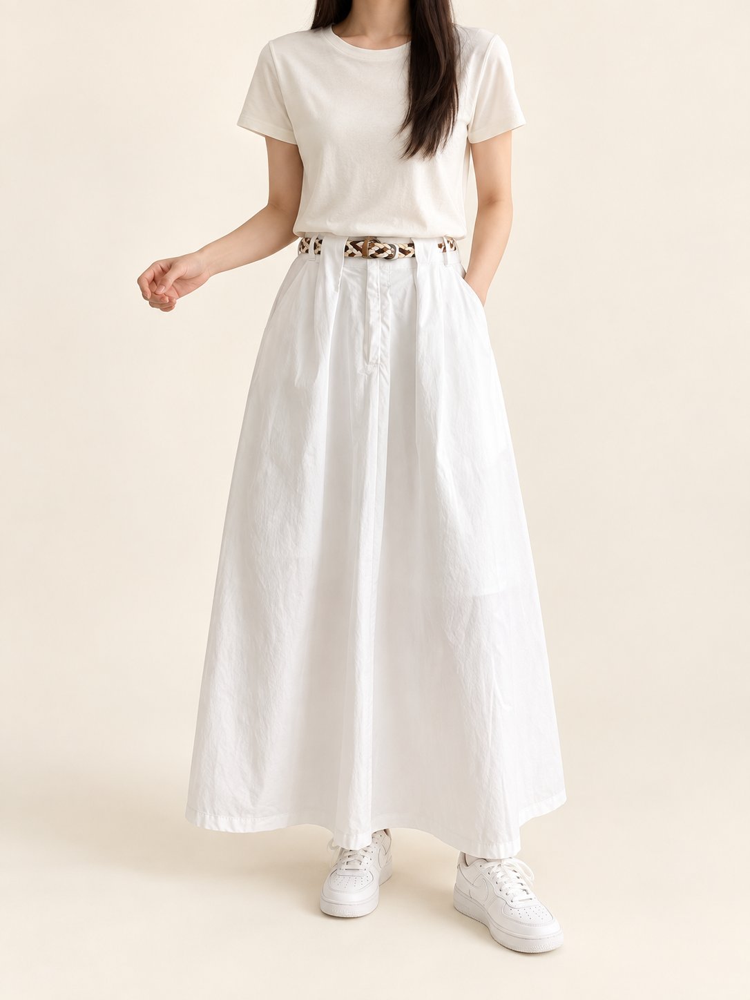 Soft A-Line Maxi Skirt — 원본 색상 · 원본 4 수정본