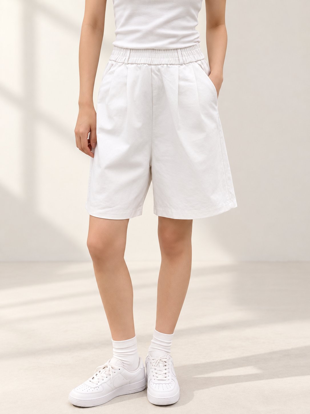 Basic Cotton Banding Pocket Shorts — 원본 색상 · 원본 2 수정본