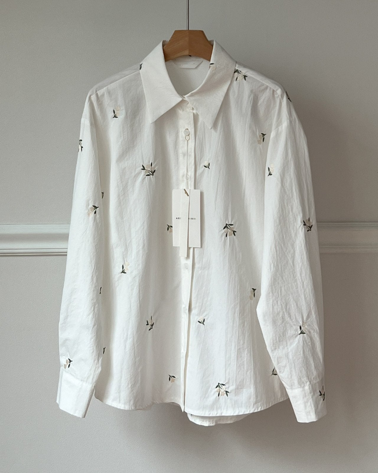 Flower Embroidered Shirt