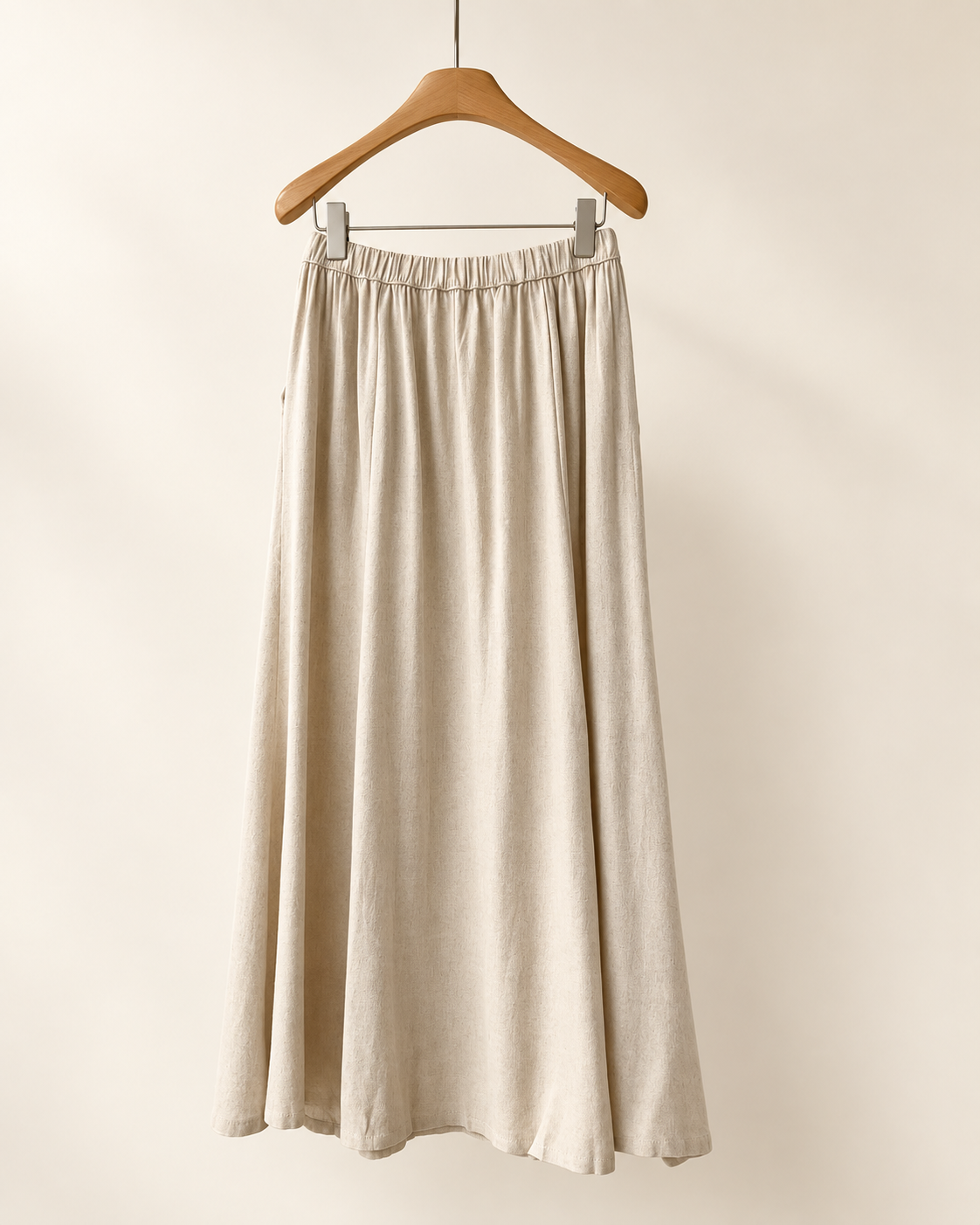 Slim cut linen pocket banding long skirt — 원본 색상 · 원본 3 수정본