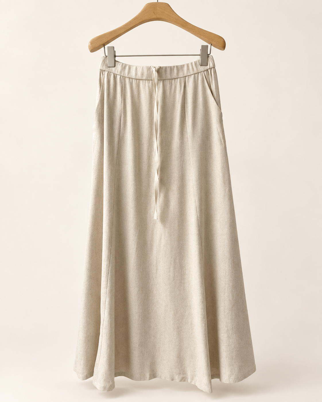Slim cut linen pocket banding long skirt — 원본 색상 · 원본 4 수정본