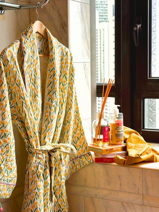 Yellow Tulip Robe(Family Size)