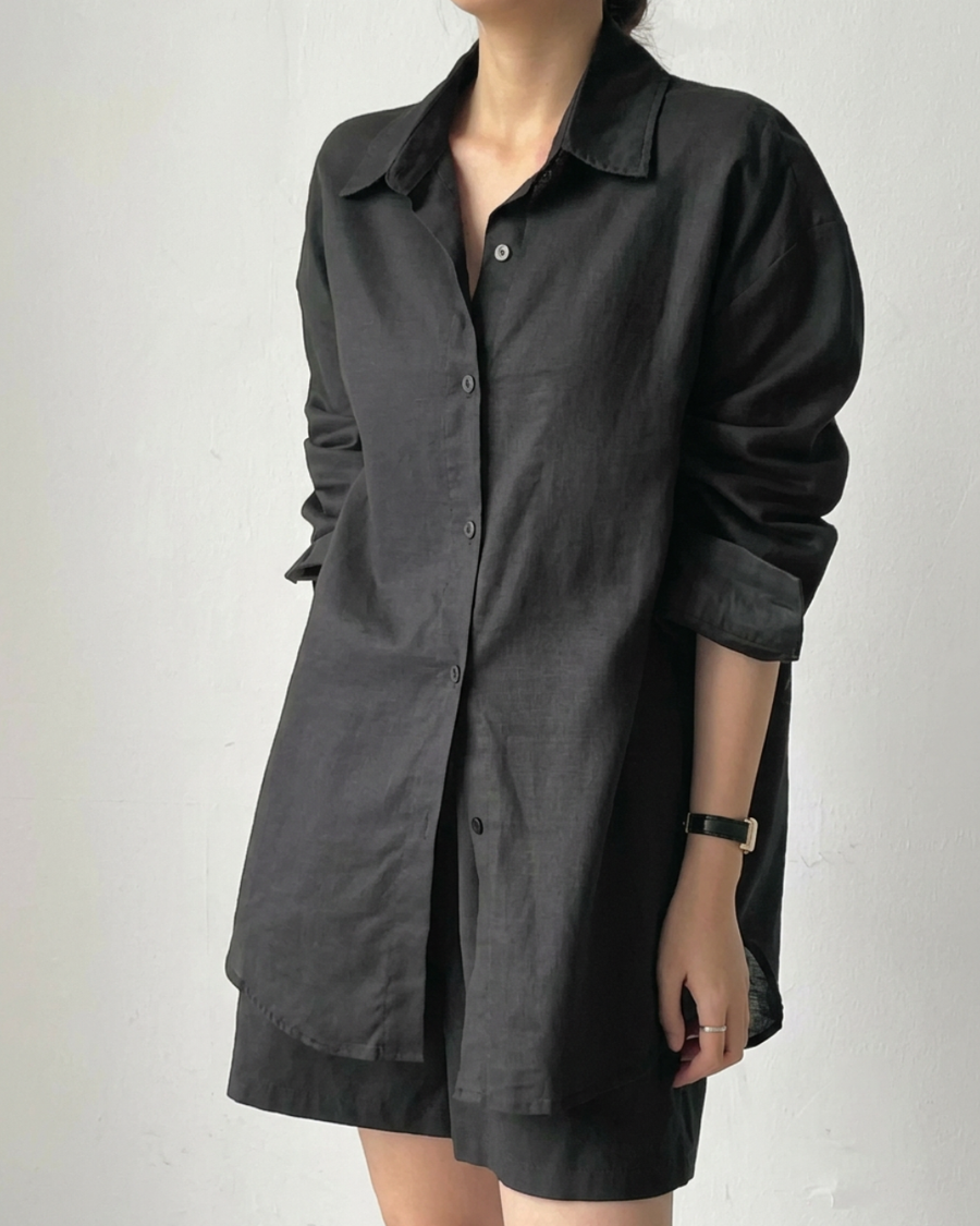 Basic Linen Blended Oversized shirt