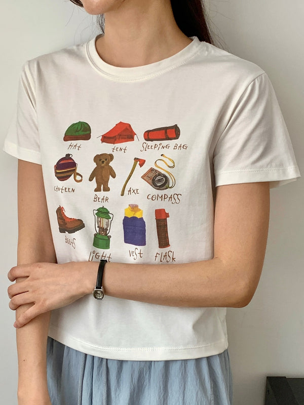 Camping Print Mini T-Shirt