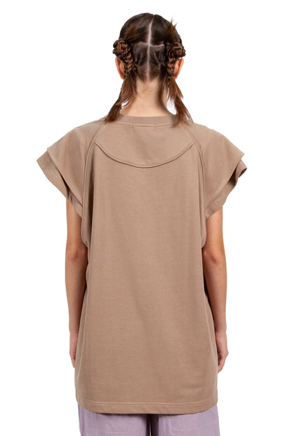 Extended-Shoulder Knit T-shirt Short-Sleeve