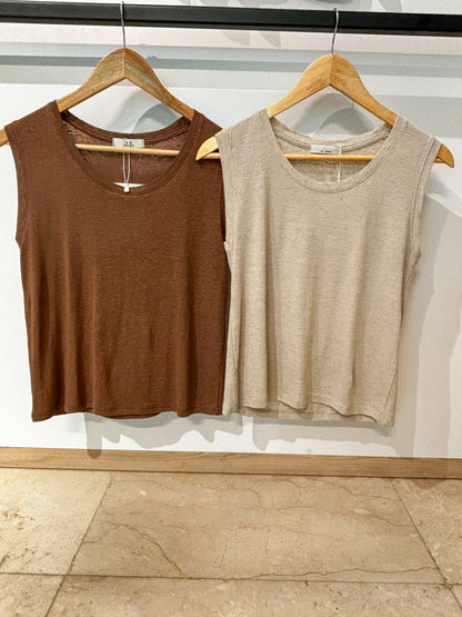 Linen muji tank top