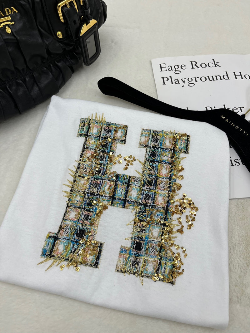 Tweed H Logo T-Shirt