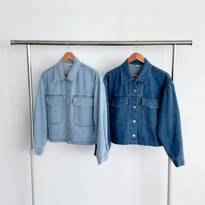 Cropped Classic Denim Jacket