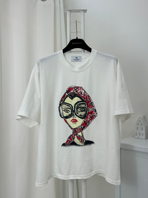 Retro Lady Print T-Shirt