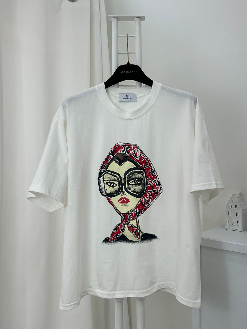Retro Lady Print T-Shirt