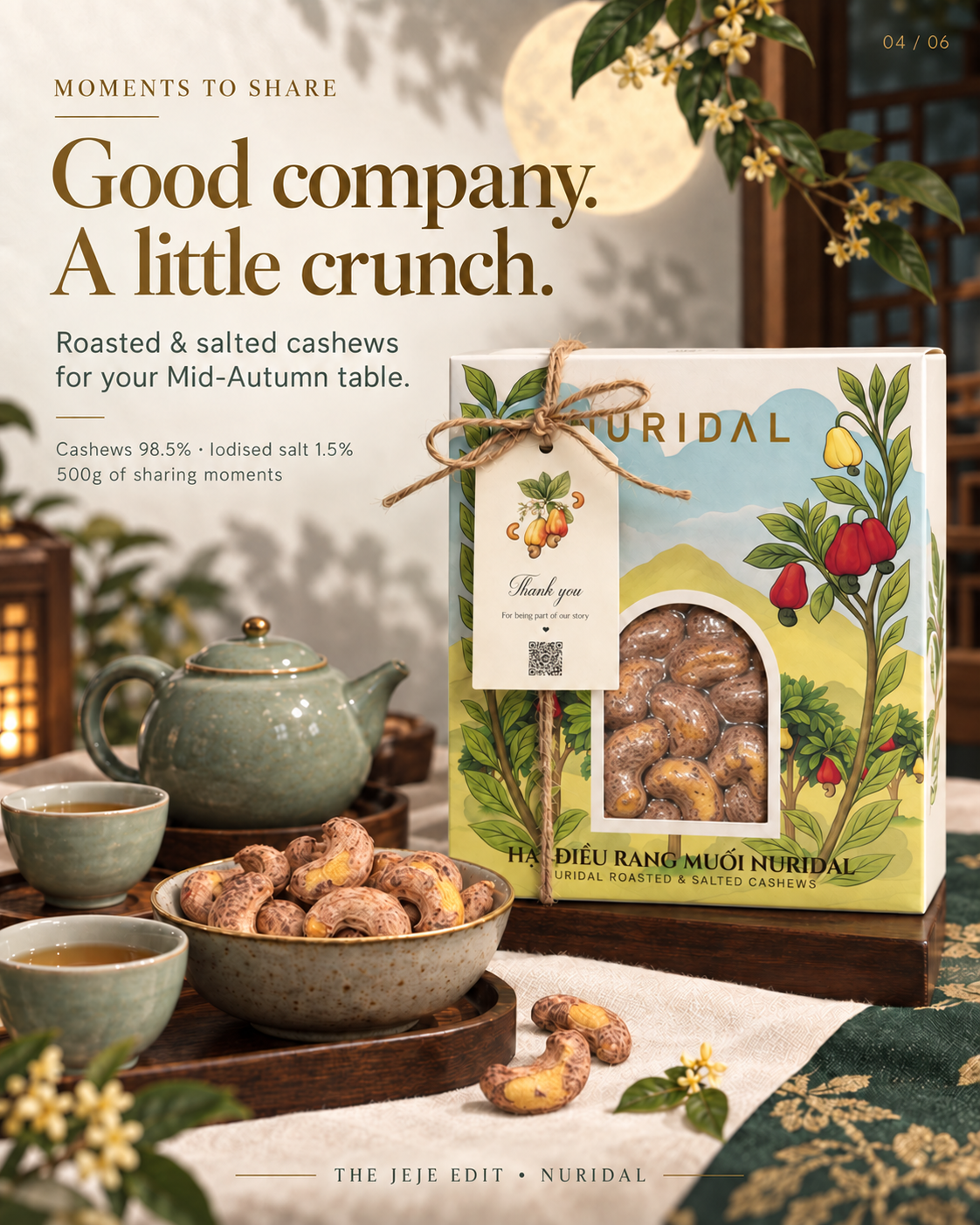 NURIDAL Roasted & Salted Vietnamese Cashews 500g (Pre-order)