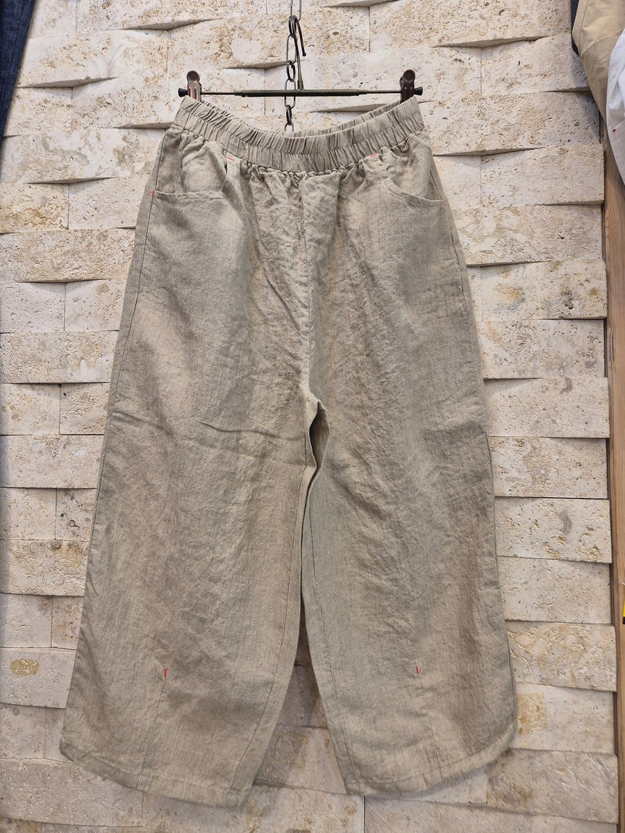 Pure Linen Balloon Banding Pants